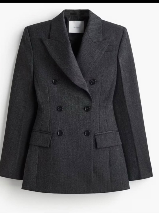 H&M Jackets & Blazers - Double-Breasted Women's Wool Blazer Charcoal